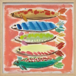 Five Fish - Square Stretched Canvas, Poster Or Fine Art Print(Five Fish Square Stretched Canvas Poster Or Fine Art Print) 15 Five Fish - Square Stretched Canvas, Poster Or Fine Art Print(Five Fish Square Stretched Canvas Poster Or Fine Art Print) -Heart Wall Art Store pictufy light wood square 50x70 2787337