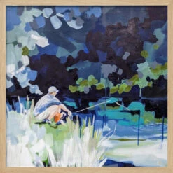 Gone Fishin - Square Stretched Canvas, Poster Or Fine Art Print(Gone Fishin Square Stretched Canvas Poster Or Fine Art Print) -Heart Wall Art Store pictufy light wood square 50x70 2787345