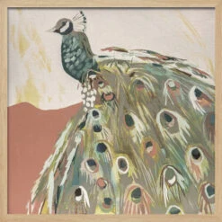 Peacock Salmon - Square Stretched Canvas, Poster Or Fine Art Print(Peacock Salmon Square Stretched Canvas Poster Or Fine Art Print) -Heart Wall Art Store pictufy light wood square 50x70 2787386