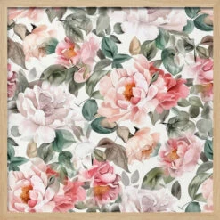 Watercolor Botany Floral Art 9 - Square Stretched Canvas, Poster Or Fine Art Print(Watercolor Botany Floral Art 9 Square Stretched Canvas Poster Or Fine Art Print) -Heart Wall Art Store pictufy light wood square 50x70 2830047