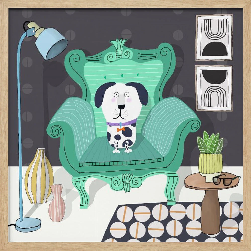Funny Dog Sitting In A Trendy Interior By Carla Daly - Square Stretched Canvas, Poster Or Fine Art Print(Funny Dog Sitting In A Trendy Interior By Carla Daly Square Stretched Canvas Poster Or Fine Art Print) 3 Funny Dog Sitting In A Trendy Interior By Carla Daly - Square Stretched Canvas, Poster Or Fine Art Print(Funny Dog Sitting In A Trendy Interior By Carla Daly Square Stretched Canvas Poster Or Fine Art Print) - Image 3