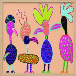 Chatter Boxes - Square Stretched Canvas, Poster Or Fine Art Print(Chatter Boxes Square Stretched Canvas Poster Or Fine Art Print) -Heart Wall Art Store pictufy light wood square 50x70 2891894