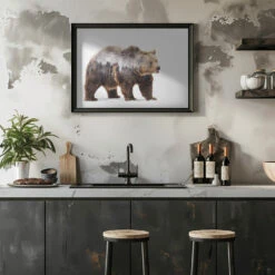 Bear - Stretched Canvas, Poster Or Fine Art Print(Bear Stretched Canvas Poster Or Fine Art Print 1) -Heart Wall Art Store pictufy rustic kitchen horizontal ratio 5x7 1517150