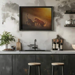 Playing At Sunrise - Stretched Canvas, Poster Or Fine Art Print(Playing At Sunrise Stretched Canvas Poster Or Fine Art Print) -Heart Wall Art Store pictufy rustic kitchen horizontal ratio 5x7 1848144