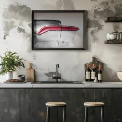 US Classic Car 1958 Taillight Abstract - Stretched Canvas, Poster Or Fine Art Print(Us Classic Car 1958 Taillight Abstract Stretched Canvas Poster Or Fine Art Print) -Heart Wall Art Store pictufy rustic kitchen horizontal ratio 5x7 2165828