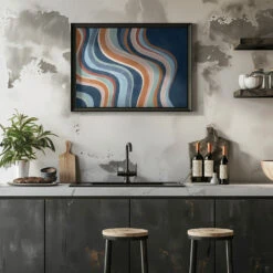 Flowing Stripes - Stretched Canvas, Poster Or Fine Art Print(Flowing Stripes Stretched Canvas Poster Or Fine Art Print) -Heart Wall Art Store pictufy rustic kitchen horizontal ratio 5x7 2553272