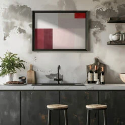 Geometric Grid Of Soft Pastel Colors - Stretched Canvas, Poster Or Fine Art Print(Geometric Grid Of Soft Pastel Colors Stretched Canvas Poster Or Fine Art Print) -Heart Wall Art Store pictufy rustic kitchen horizontal ratio 5x7 2861706