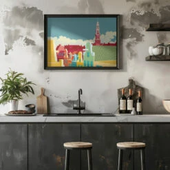 Amsterdam Jordaan Westerkerk - Stretched Canvas, Poster Or Fine Art Print(Amsterdam Jordaan Westerkerk Stretched Canvas Poster Or Fine Art Print) -Heart Wall Art Store pictufy rustic kitchen horizontal ratio 5x7 2898761