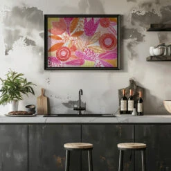 Layered Botanical Watercolour - Stretched Canvas, Poster Or Fine Art Print(Layered Botanical Watercolour Stretched Canvas Poster Or Fine Art Print 2) -Heart Wall Art Store pictufy rustic kitchen horizontal ratio 5x7 3148646