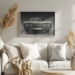 US Classic Car 1967 Cutlass Supreme Sports Coupe - Stretched Canvas, Poster Or Fine Art Print(Us Classic Car 1967 Cutlass Supreme Sports Coupe Stretched Canvas Poster Or Fine Art Print) -Heart Wall Art Store pictufy scandinavian landscape mode ratio 3x2 2143262