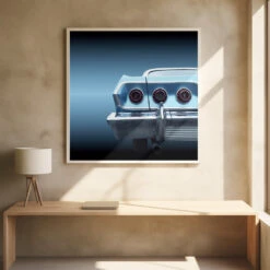 US Classic Car 1963 Impala - Square Stretched Canvas, Poster Or Fine Art Print(Us Classic Car 1963 Impala Square Stretched Canvas Poster Or Fine Art Print) -Heart Wall Art Store pictufy square interiors bright desk ratio 1x1 1764781