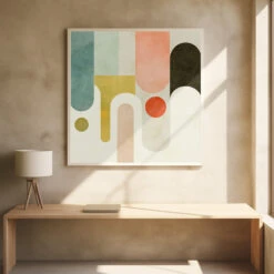 Runde Shapes Kopie - Square Stretched Canvas, Poster Or Fine Art Print(Runde Shapes Kopie Square Stretched Canvas Poster Or Fine Art Print) -Heart Wall Art Store pictufy square interiors bright desk ratio 1x1 2552788