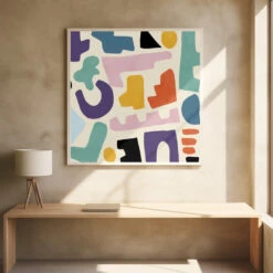 Pattern3 Mid Bunt 2gros - Square Stretched Canvas, Poster Or Fine Art Print(Pattern3 Mid Bunt 2gros Square Stretched Canvas Poster Or Fine Art Print) -Heart Wall Art Store pictufy square interiors bright desk ratio 1x1 2552946