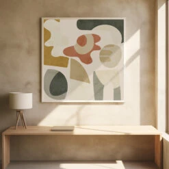 Pattern3 Mid Earth 3 - Square Stretched Canvas, Poster Or Fine Art Print(Pattern3 Mid Earth 3 Square Stretched Canvas Poster Or Fine Art Print) -Heart Wall Art Store pictufy square interiors bright desk ratio 1x1 2553006