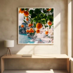 Amalfi Coast Oranges - Square Stretched Canvas, Poster Or Fine Art Print(Amalfi Coast Oranges Square Stretched Canvas Poster Or Fine Art Print) -Heart Wall Art Store pictufy square interiors bright desk ratio 1x1 2758176