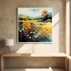 Idyllic Meadow (3) - Square Stretched Canvas, Poster Or Fine Art Print(Idyllic Meadow 3 Square Stretched Canvas Poster Or Fine Art Print) -Heart Wall Art Store pictufy square interiors bright desk ratio 1x1 2778922