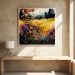 Idyllic Meadow (12) - Square Stretched Canvas, Poster Or Fine Art Print(Idyllic Meadow 12 Square Stretched Canvas Poster Or Fine Art Print) -Heart Wall Art Store pictufy square interiors bright desk ratio 1x1 2778932