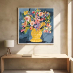 Izzie S Bouquet - Square Stretched Canvas, Poster Or Fine Art Print(Izzie S Bouquet Square Stretched Canvas Poster Or Fine Art Print) -Heart Wall Art Store pictufy square interiors bright desk ratio 1x1 2787358
