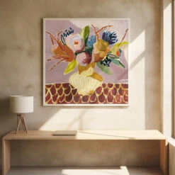 Mauve Bouquet - Square Stretched Canvas, Poster Or Fine Art Print(Mauve Bouquet Square Stretched Canvas Poster Or Fine Art Print) -Heart Wall Art Store pictufy square interiors bright desk ratio 1x1 2787372