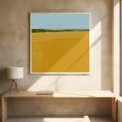 Where Blue Meets Gold - Square Stretched Canvas, Poster Or Fine Art Print(Where Blue Meets Gold Square Stretched Canvas Poster Or Fine Art Print) -Heart Wall Art Store pictufy square interiors bright desk ratio 1x1 2790454