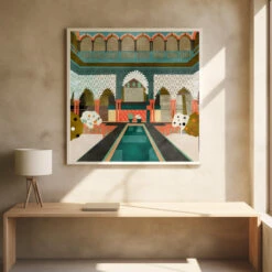 Alhambra Granada Spain - Square Stretched Canvas, Poster Or Fine Art Print(Alhambra Granada Spain Square Stretched Canvas Poster Or Fine Art Print 1) -Heart Wall Art Store pictufy square interiors bright desk ratio 1x1 2839430