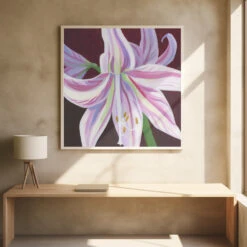 Rosa Amaryllis - Square Stretched Canvas, Poster Or Fine Art Print(Rosa Amaryllis Square Stretched Canvas Poster Or Fine Art Print) -Heart Wall Art Store pictufy square interiors bright desk ratio 1x1 3163065