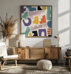 Pattern3 Mid Bunt 2gros - Square Stretched Canvas, Poster Or Fine Art Print(Pattern3 Mid Bunt 2gros Square Stretched Canvas Poster Or Fine Art Print) -Heart Wall Art Store pictufy square livingroom ratio 1x1 2552946