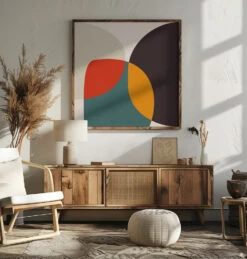 Bauhaus Modern Bold 3 - Square Stretched Canvas, Poster Or Fine Art Print(Bauhaus Modern Bold 3 Square Stretched Canvas Poster Or Fine Art Print) -Heart Wall Art Store pictufy square livingroom ratio 1x1 2552980