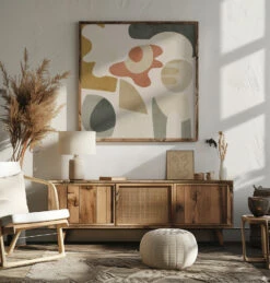 Pattern3 Mid Earth 3 - Square Stretched Canvas, Poster Or Fine Art Print(Pattern3 Mid Earth 3 Square Stretched Canvas Poster Or Fine Art Print) -Heart Wall Art Store pictufy square livingroom ratio 1x1 2553006