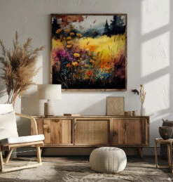 Idyllic Meadow (12) - Square Stretched Canvas, Poster Or Fine Art Print(Idyllic Meadow 12 Square Stretched Canvas Poster Or Fine Art Print) -Heart Wall Art Store pictufy square livingroom ratio 1x1 2778932