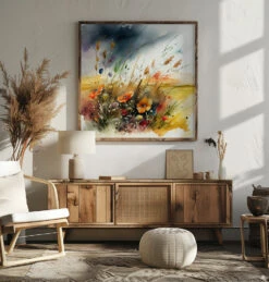 Meadow Nature Art (7) - Square Stretched Canvas, Poster Or Fine Art Print(Meadow Nature Art 7 Square Stretched Canvas Poster Or Fine Art Print) -Heart Wall Art Store pictufy square livingroom ratio 1x1 2778940