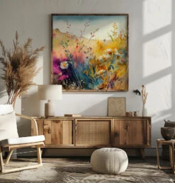 Meadow Nature Art (11) - Square Stretched Canvas, Poster Or Fine Art Print(Meadow Nature Art 11 Square Stretched Canvas Poster Or Fine Art Print) -Heart Wall Art Store pictufy square livingroom ratio 1x1 2778943