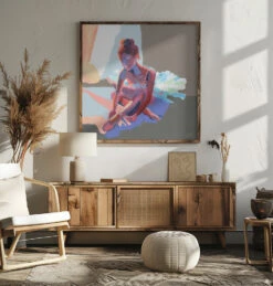 Ballerina Sitting - Square Stretched Canvas, Poster Or Fine Art Print(Ballerina Sitting Square Stretched Canvas Poster Or Fine Art Print) -Heart Wall Art Store pictufy square livingroom ratio 1x1 2787297