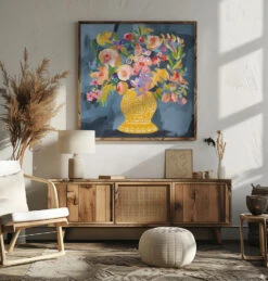 Izzie S Bouquet - Square Stretched Canvas, Poster Or Fine Art Print(Izzie S Bouquet Square Stretched Canvas Poster Or Fine Art Print) -Heart Wall Art Store pictufy square livingroom ratio 1x1 2787358