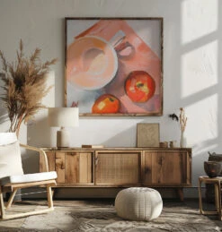 Peach Tea Cup - Square Stretched Canvas, Poster Or Fine Art Print(Peach Tea Cup Square Stretched Canvas Poster Or Fine Art Print) 19 Peach Tea Cup - Square Stretched Canvas, Poster Or Fine Art Print(Peach Tea Cup Square Stretched Canvas Poster Or Fine Art Print) -Heart Wall Art Store pictufy square livingroom ratio 1x1 2787383