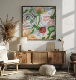 Quadrille Print - Square Stretched Canvas, Poster Or Fine Art Print(Quadrille Print Square Stretched Canvas Poster Or Fine Art Print) -Heart Wall Art Store pictufy square livingroom ratio 1x1 2787392