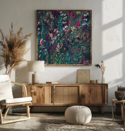 Verdant Whisperwood - Square Stretched Canvas, Poster Or Fine Art Print(Verdant Whisperwood Square Stretched Canvas Poster Or Fine Art Print) -Heart Wall Art Store pictufy square livingroom ratio 1x1 2847211