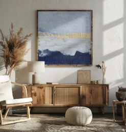 Peaceful Golden Horizon - Square Stretched Canvas, Poster Or Fine Art Print(Peaceful Golden Horizon Square Stretched Canvas Poster Or Fine Art Print 2) -Heart Wall Art Store pictufy square livingroom ratio 1x1 3116765