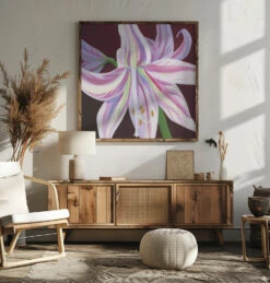 Rosa Amaryllis - Square Stretched Canvas, Poster Or Fine Art Print(Rosa Amaryllis Square Stretched Canvas Poster Or Fine Art Print) -Heart Wall Art Store pictufy square livingroom ratio 1x1 3163065