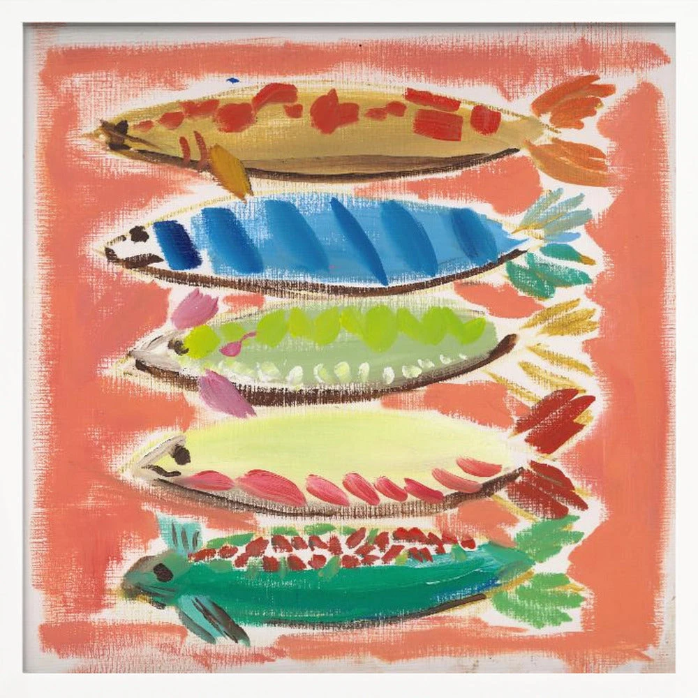 Five Fish - Square Stretched Canvas, Poster Or Fine Art Print(Five Fish Square Stretched Canvas Poster Or Fine Art Print) 2 Five Fish - Square Stretched Canvas, Poster Or Fine Art Print(Five Fish Square Stretched Canvas Poster Or Fine Art Print) - Image 2
