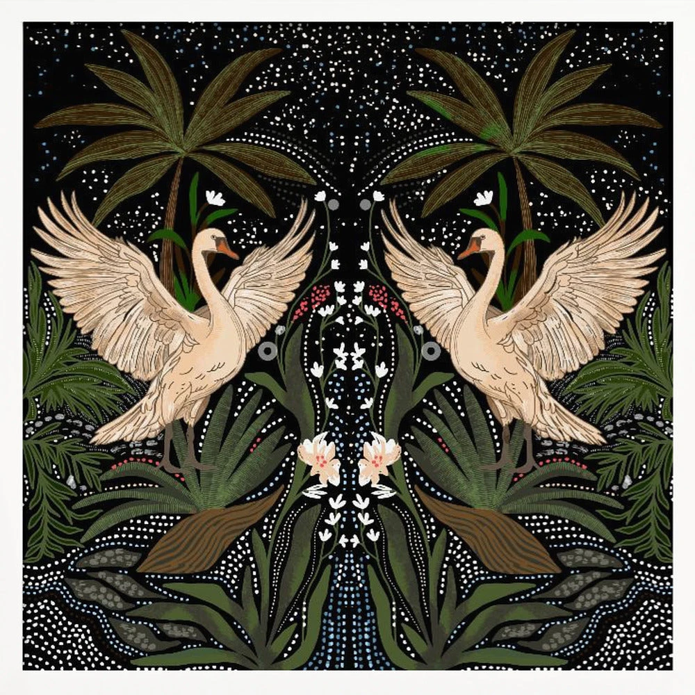 Swan Dance - Square Stretched Canvas, Poster Or Fine Art Print(Swan Dance Square Stretched Canvas Poster Or Fine Art Print) 2 Swan Dance - Square Stretched Canvas, Poster Or Fine Art Print(Swan Dance Square Stretched Canvas Poster Or Fine Art Print) - Image 2