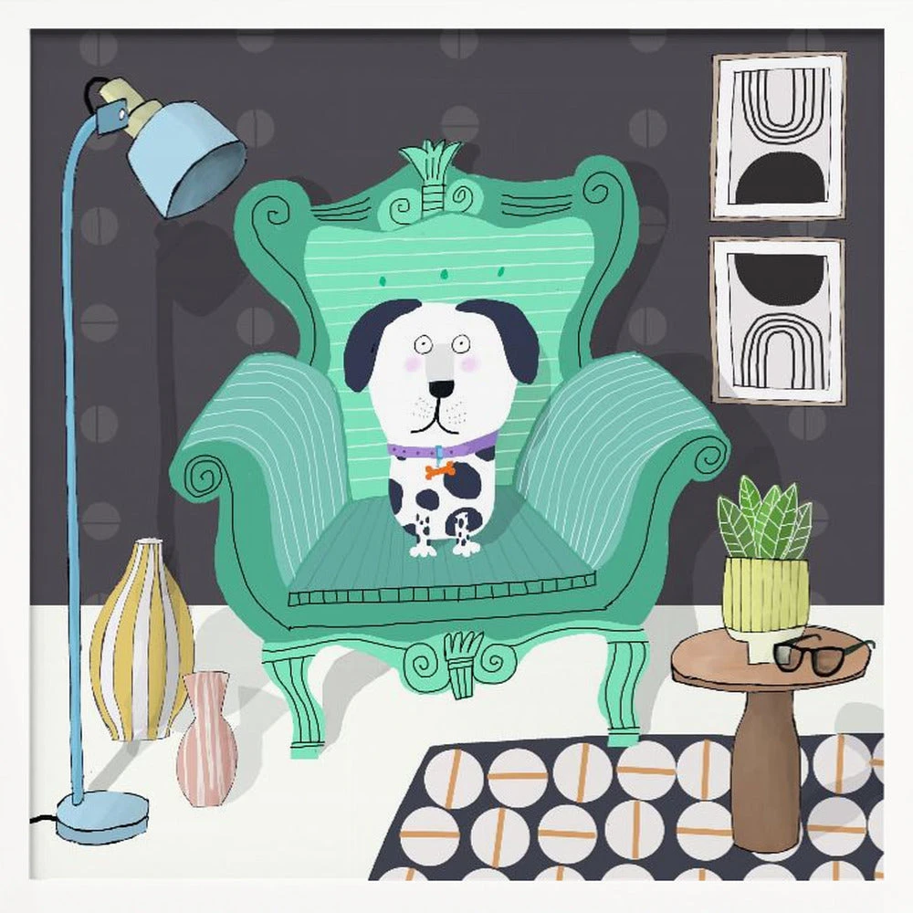 Funny Dog Sitting In A Trendy Interior By Carla Daly - Square Stretched Canvas, Poster Or Fine Art Print(Funny Dog Sitting In A Trendy Interior By Carla Daly Square Stretched Canvas Poster Or Fine Art Print) 2 Funny Dog Sitting In A Trendy Interior By Carla Daly - Square Stretched Canvas, Poster Or Fine Art Print(Funny Dog Sitting In A Trendy Interior By Carla Daly Square Stretched Canvas Poster Or Fine Art Print) - Image 2
