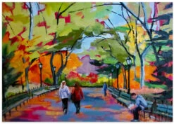 Central Park Walk - Stretched Canvas, Poster Or Fine Art Print(Central Park Walk Stretched Canvas Poster Or Fine Art Print) -Heart Wall Art Store poster landscape 2786601