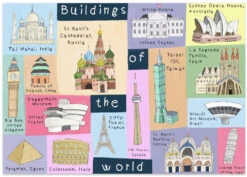 Buildings Of The World Illustrated By Artist Carla Daly - Stretched Canvas, Poster Or Fine Art Print(Buildings Of The World Illustrated By Artist Carla Daly Stretched Canvas Poster Or Fine Art Print) -Heart Wall Art Store poster landscape 2890468
