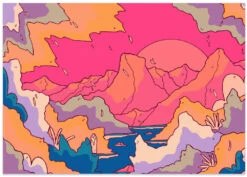 Morning In The Mountains - Stretched Canvas, Poster Or Fine Art Print(Morning In The Mountains Stretched Canvas Poster Or Fine Art Print) -Heart Wall Art Store poster landscape 2891033