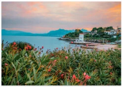 Sicily After Sunset - Stretched Canvas, Poster Or Fine Art Print(Sicily After Sunset Stretched Canvas Poster Or Fine Art Print 1) -Heart Wall Art Store poster landscape 2892565