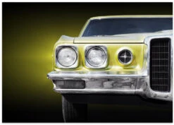 American Classic Car Bonneville 1970 Front - Stretched Canvas, Poster Or Fine Art Print(American Classic Car Bonneville 1970 Front Stretched Canvas Poster Or Fine Art Print) -Heart Wall Art Store poster landscape 2897494