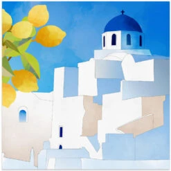Santorini Neu - Square Stretched Canvas, Poster Or Fine Art Print(Santorini Neu Square Stretched Canvas Poster Or Fine Art Print)