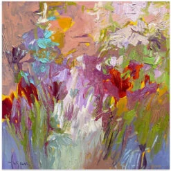 Colorful Bloom Palette - Square Stretched Canvas, Poster Or Fine Art Print(Colorful Bloom Palette Square Stretched Canvas Poster Or Fine Art Print)