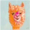 Orange Alpaca - Square Stretched Canvas, Poster Or Fine Art Print(Orange Alpaca Square Stretched Canvas Poster Or Fine Art Print)